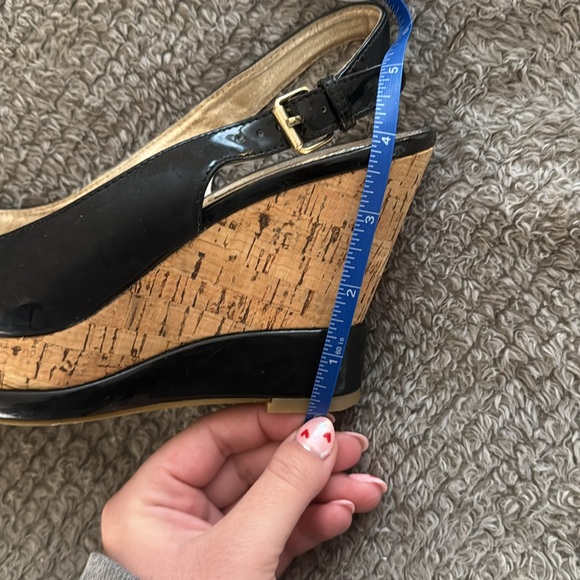 Steve Madden Black Cork Wedges - Picture 6 of 7